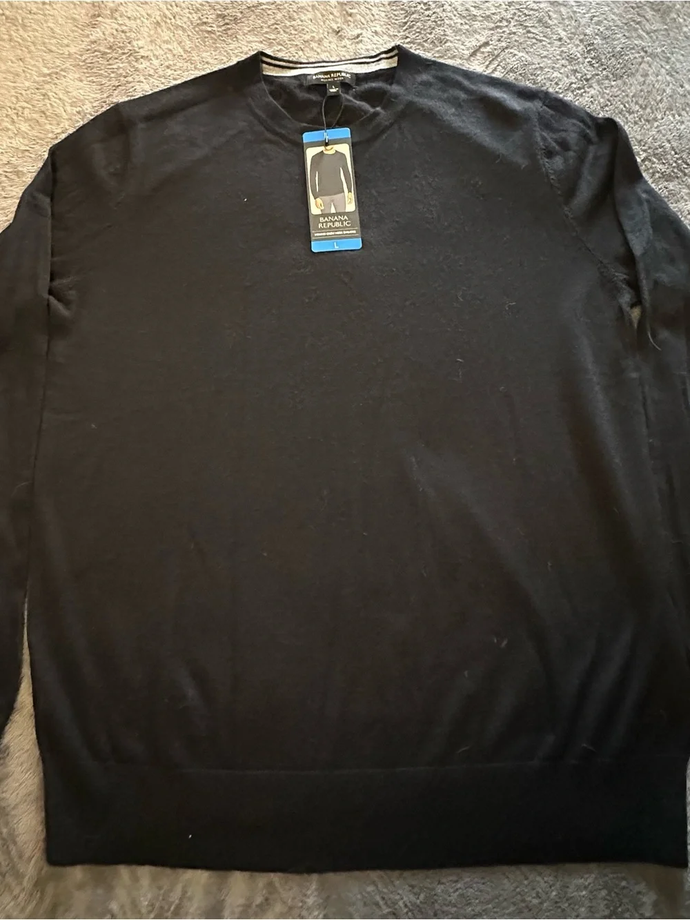 Banana Republic Black Merino Crewneck Sweater